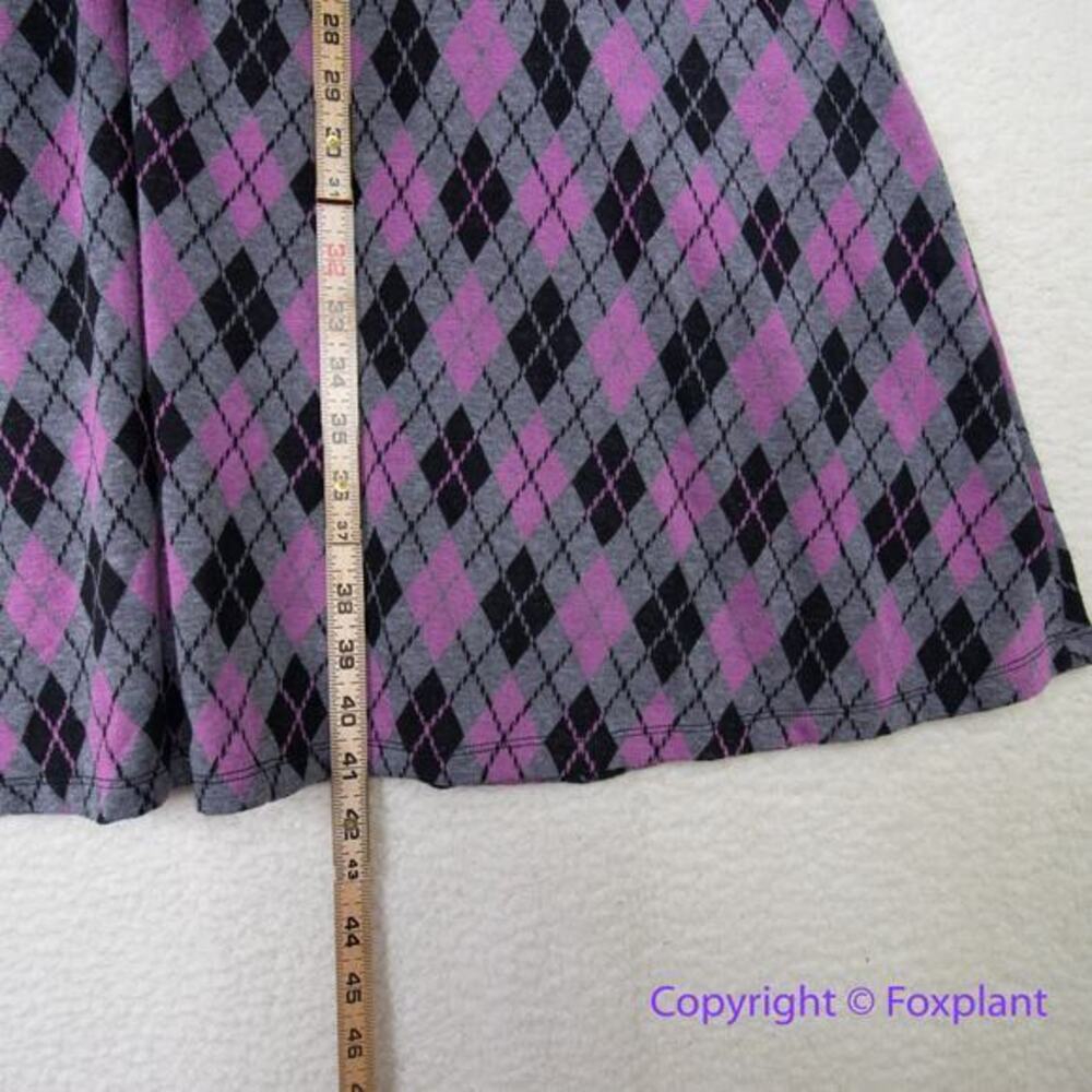 Unique Vintage Adorable Purple & Pink Argyle Sweater‎ Dress women plus size 1X - Picture 9 of 16
